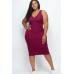 Plus Size Ribbed Sleeveless Bodycon Midi Dress