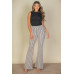 Wavy Print High Waist Flare Pants