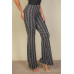 Wavy Print High Waist Flare Pants