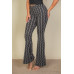 Wavy Print High Waist Flare Pants