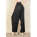 Pleated Stretch Crepe Pull-on Wide Leg Tie Front Pants