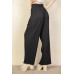 Pleated Stretch Crepe Pull-on Wide Leg Tie Front Pants