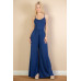 Button Front Wide Leg Jumpsuit