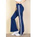 Contrast Side Stripe Flare Pants