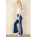 Contrast Side Stripe Flare Pants