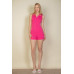 Ribbed Knit Sleeveless Button Front Romper