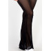 Poly Mesh Front Slit High Waist Flared Pants