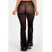 Poly Mesh Front Slit High Waist Flared Pants