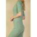 French Terry Short Sleeve Flare Jumpsuit