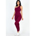 Solid Color One Shoulder Jumpsuit