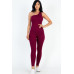 Solid Color One Shoulder Jumpsuit