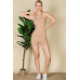 Ribbed Halter Neck Backless Romper