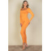 Scoop Neck Long Sleeve Bodycon Jumpsuit