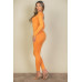 Scoop Neck Long Sleeve Bodycon Jumpsuit