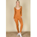 Scoop Neck Long Sleeve Bodycon Jumpsuit
