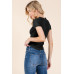 Insert Lace Snap Detail Top W/ Reverse Stitch