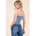 Scallop Edge Detail Cami Top W/ Bow Detail