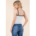 Scallop Edge Detail Cami Top W/ Bow Detail
