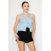 Halter Neck Buckled Open-back Top