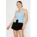 Halter Neck Buckled Open-back Top