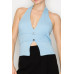 Halter Neck Buckled Open-back Top