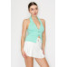 Halter Neck Buckled Open-back Top