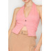 Halter Neck Buckled Open-back Top