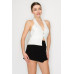 Halter Neck Buckled Open-back Top