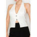 Halter Neck Buckled Open-back Top