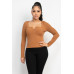 Solid V-collared Neck Top