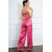 Bra Top And Wide Leg Pants Set