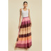Color Block Maxi Skirt With Pockets