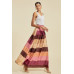 Color Block Maxi Skirt With Pockets