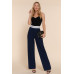 Contrast Waistband Straight Long Pants