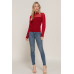 Long Slv Mesh Panel Detail Sweater Top