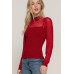 Long Slv Mesh Panel Detail Sweater Top