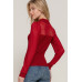 Long Slv Mesh Panel Detail Sweater Top