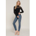 Long Slv Mesh Panel Detail Sweater Top