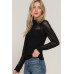 Long Slv Mesh Panel Detail Sweater Top