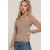 Long Slv Mesh Panel Detail Sweater Top