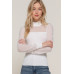 Long Slv Mesh Panel Detail Sweater Top
