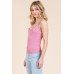 Ribbed V-neck Lace Trim With Strap Tank Top