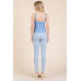 Ribbed V-neck Lace Trim With Strap Tank Top