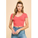 Short Sleeve V-neck Crop Top