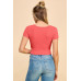 Short Sleeve V-neck Crop Top