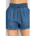 Smocked Waist Ruffled Denim Shorts