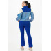 Color Blocked Jacket W/flare Pants Set