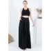 Large Hem Wide Leg Pleated Solid Pants
