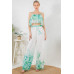 Printed Crop Top & Wide Leg Long Pants Set