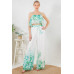 Printed Crop Top & Wide Leg Long Pants Set